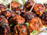Chorizo Meatballs with Hot Honey Sauce