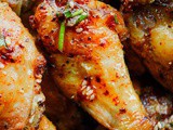 Gochugaru Chicken Wings with Honey Sesame Glaze