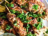 Grilled Chicken Souvlaki with Greek Romaine Salad