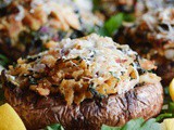 Mediterranean Style Tuna Stuffed Mushrooms