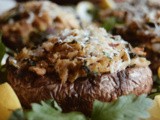 Mediterranean Style Tuna Stuffed Mushrooms