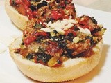 Roasted Peppers & Creamed Spinach Sausage Sandwich
