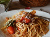 Vidalia Onions with Grape Tomatoes and Spaghetti