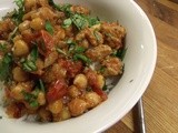 Balti without the bowls. Chicken (or Turkey) Chickpea Balti with rice