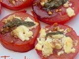 Baked Tomatoes with Feta, Olive Oil and Fresh Basil