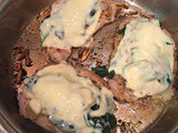 Easy Weeknight One Skillet Pork Chops with Spinach & Havarti