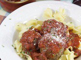 Egg Noodles with Mushroom Meatballs #simmeredintradition