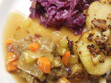 German Beef Roulade with Potatoes and Red Cabbage