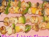 Marinated and Grilled Shrimp and Veggie Skewers