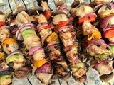 Marinated Chicken Skewers with Peppers & Onions #JustPopandCook #ad
