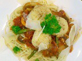 Scallop Pasta Primavera with Mushrooms & Asparagus #VivaBertoli #PastaLover