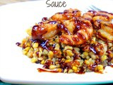 Shrimp over Lentils with a Spicy Molasses bbq Sauce #cic