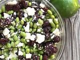 Tangy Edamame with Cranberry, Feta and Capers #cic
