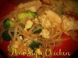 Thai Style Chicken with Stir-Fried Noodles and Broccoli