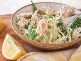 Paleo Salmon Pasta with Creamy Dill Sauce