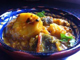 Potato and aubergine recipe ( Baingan batata nu shaak )