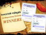 My 3rd Blogoversary giveaway winners are