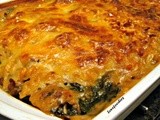 Beef & spinach pasta bake