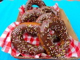 Chocolate-glazed ‘Krispie Kreme’ style vegan Doughnuts