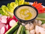 Crudités with Ranch Style Dip (aka Creamy, Beany, Dreamy dip)