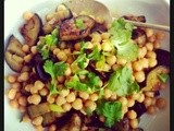 Moroccan Spiced Chickpea and Aubergine Salad