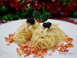 Cold Angel Hair Pasta in Truffle Oil with Abalone and Caviar