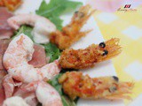 Wild Rocket Salad with Parma Ham and Wasabi Prawns Recipe