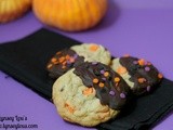 Chocolate Dipped Halloween Chip Cookies