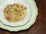 Lemon Garlic Linguine with Mascarpone and Shrimp