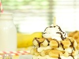 Peanut Butter Waffle Sandwiches with Banana Mascarpone Filling
