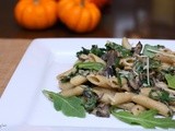 Pumpkin Penne with Arugula, Mushrooms and Romano