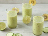 Groene smoothie met komkommer & kiwi