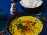 Corn Methi Kadhi, Fresh fenugreek and Corn kadi