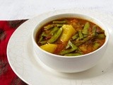 Guvar Phali aur Aloo ki Subzi /  Cluster beans and potatoes in a tomato broth