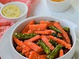 Instant Gajar Mirch Ka Achar, Carrot and Green Chili Pickle