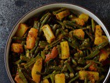 Lobhia Phali Aloo Sabzi,Long Beans Potato Curry