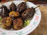 Stuffed Brinjals with Fresh Green Gram