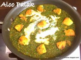 486:Aloo Palak / Potato Spinach Curry(With Step by Step Photos)