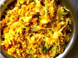Paruppu Usli with Cabbage (cabbage and dal crumble)