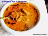 Pavakkai Puli Kuzhambhu/Tangy Bitter Gourd Coconut Curry