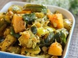 Green & Orange Pumpkin Stir Fry With Skin | Kerala Thoran Recipes