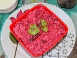 Beet root curd rice/Easy healthy left over rice recipes/New form to regular curd rice by adding beet root/Mahas own recipes/ Step by step pictures