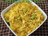Cabbage potato rice/Aloo cabbage rice/One pot meals/Easy Indian rice recipes/Lunch box recipes