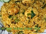 Chicken kofta fried rice/ Meat balls rice/Murgh kofta rice/Indian popular rice recipes/Indian style chicken meat balls rice/Step by step pictures