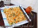 Chinese style vegetarian schewan fried rice/ How to make schezuan  fried rice/Step by step pictures/schezwan cuisine