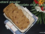Custard powder chocolate chip cookies | custard powder biscuits | custard cookies | chocolate chip cookies