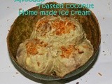 Egg less Avocado toasted coconut ice cream/Simple home made egg free sugar free avocado coconut ice cream/step by step pictures