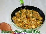 Paneer green peas fried rice/Paneer matar chawal/Ricotta cheese frozen green peas rice/left over rice recipes/Easy spicy paneer mutter fried rice/Paneer and peas health benefits
