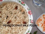 Peas coconut milk pulav/batani kobbari palu annam/easy indian rice recipes/as ervilhas pulav leite de coco