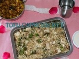 Tofu capsicum rice with pepper flavor/easy vegetarian rice recipes/one pot meals/rice recipes for lunch box/Step by step pictures/Tofu health benefits